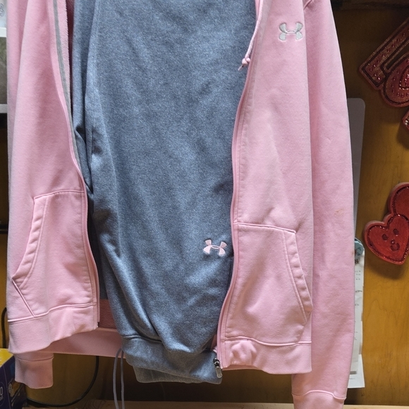 Under Armour Pink and Gray Zip-Up Jacket - Picture 2 of 3